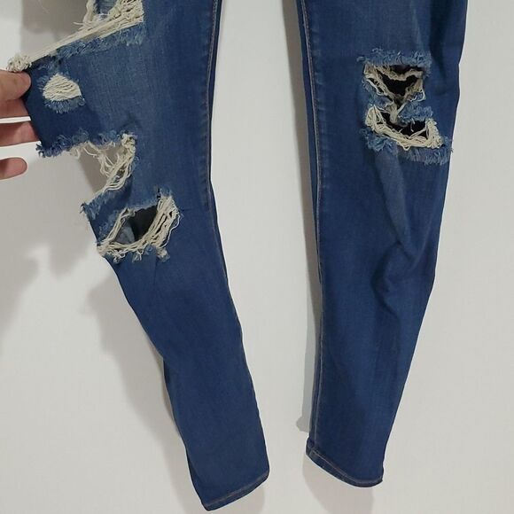 AMERICAN Eagle distressed super stretch X high rise jegging - Picture 3 of 8